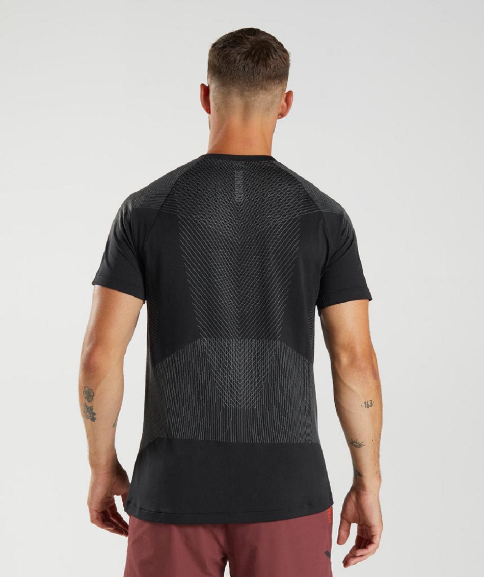 T Shirts Gymshark Apex Seamless Hombre Negras Gris | CO 3330OKI